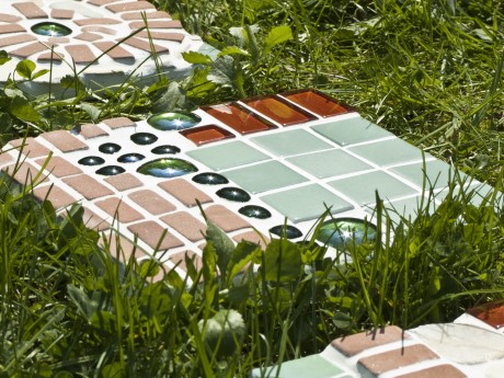 Mosaik Gartenplatte