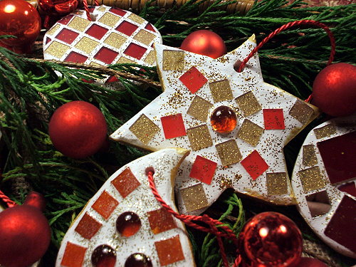 Weihnachtsbaumschmuck Mosaik