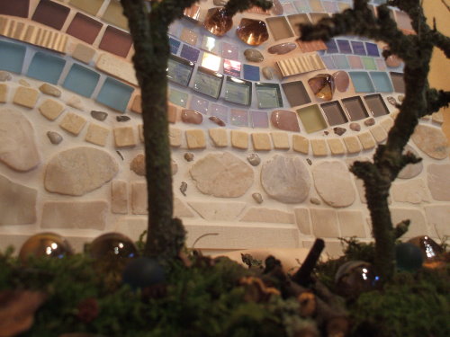 Mosaikbild Winterhimmel in Pastellfarben