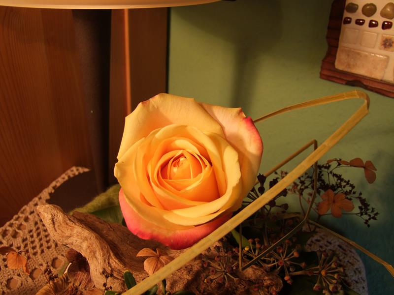 Tischdeko mit einer Rose