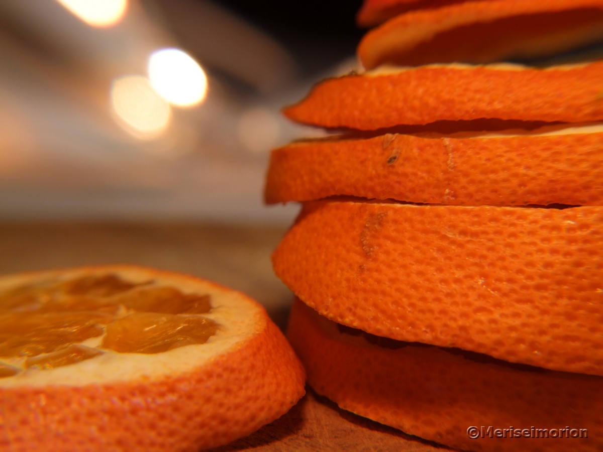 Apfelsinenschale trocknen